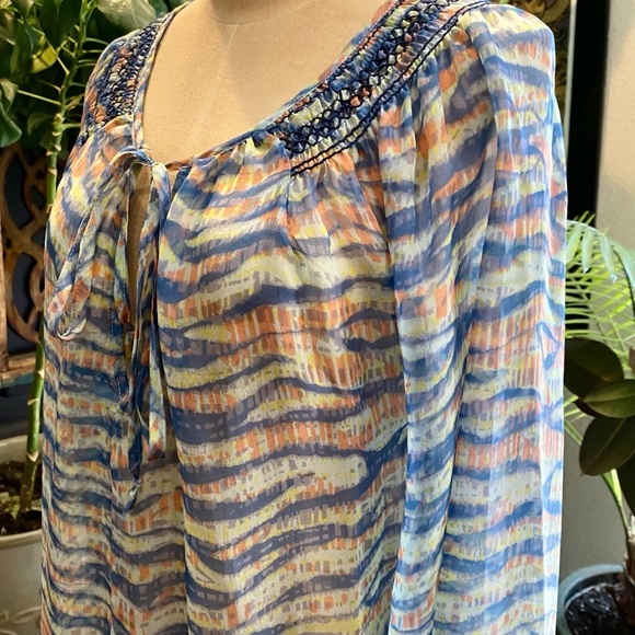 Revolve Gypsy 05 swirl print silk sheer tunic - Picture 11 of 12